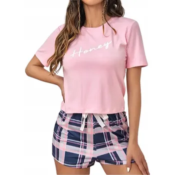 Dámské pyžamo Dámské pyžamo syntetické růžové pyžamo růžové velikost L