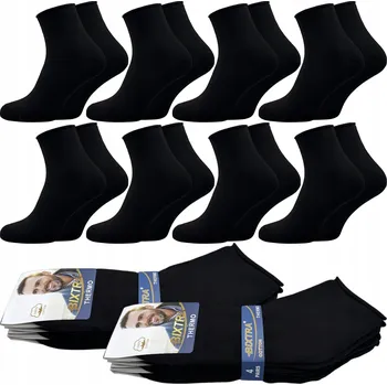 Pánské ponožky 8 x PONOŽKY ČERNÉ TERMO BEZTLAKOVÉ PÁNSKÉ BAVLNĚNÉ 43-46