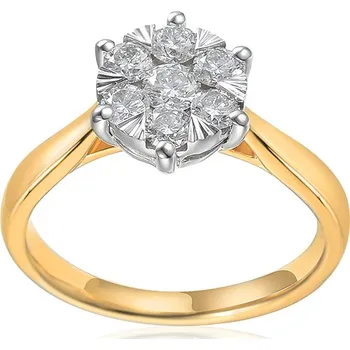 Prsten Zlatý briliantový zásnubní prsten 0,590 ct IZBR897 + dárkové balení LUXUS zdarma