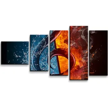 Obraz Sablio Obraz - 5-dílný Ohnivý klíč - 100x60 cm