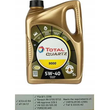 Motorový olej Olej TOTAL Quartz 9000 5W40, 5L (Motorový olej)