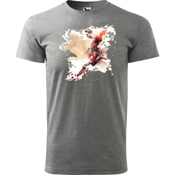Pánské tričko Sablio Tričko s potiskem Fotbalista 2 - šedé S
