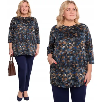 Dámská tunika Mdr24 tunika volná kulatý velikost 56/58