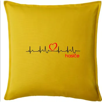 Polštář Moje srdce bije pro hasiče - Polštář 50x50 - 50x50 - Pouze potah ( Žlutá )