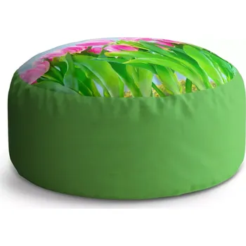 Taburet Sablio Taburet Circle Růžové tulipány: 38x48 cm