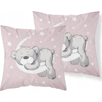 Povlak na polštářek Povlak na polštář 40x40 Medvídek růžový Detexpol 038 B