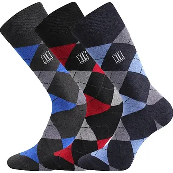 Pánské ponožky Lonka Dikarus 3 páry káro/mix B, 39-42