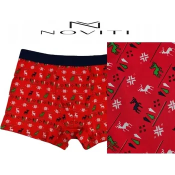 Pánské spodní prádlo Pánské boxerky M vtipné s motivem Vánoc Noviti sváteční červené