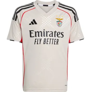 adidas Benfica Away Shirt 2025 2026 Juniors White 9-10 Years