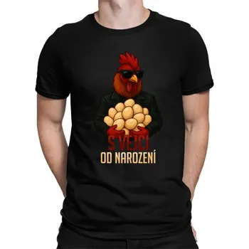 Žertovný předmět S vejci od narození - pánské tričko s potiskem- Tričkový.cz
