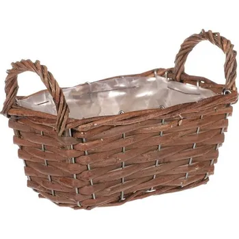 Koš proutěný - hranatý, hnědá barva, vel. S, cena za 1 ks