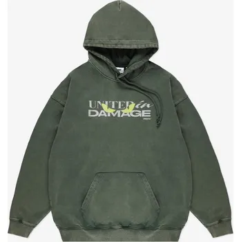 Pánská mikina Pánská zelená khaki mikina s kapucí PROSTO Damage S