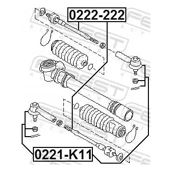 Posilovač řízení Koncovka řízení Febest 0221-K11