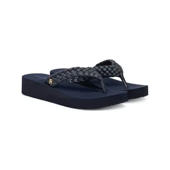 Dámské žabky Žabky Tommy Hilfiger Th Wedge Cornrow Beach Sandal FW0FW09037 Tmavomodrá 38