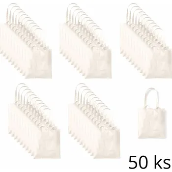 Nákupní taška Printwear Plátěná taška s dlouhým uchem natural 144g/m2 (42 x 38 cm) 50 ks