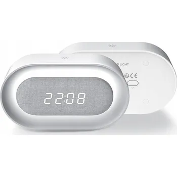 Budík Budík s noční LED lampičkou PURE FNL-07 AKSEL bílý podlouhlý Forever Light