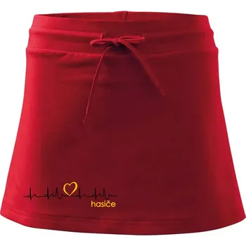 Dámská sukně Moje srdce bije pro hasiče - Sportovní sukně - two in one - S ( Červená )