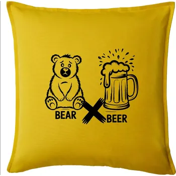 Polštář Anglický slovníček - Bear Beer - Polštář 50x50 - 50x50 - Pouze potah ( Žlutá )