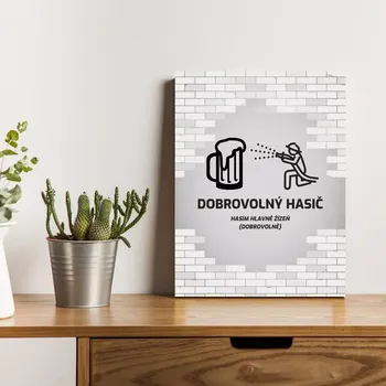 Plechová cedule Sablio Dárková cedulka Dobrovolný hasič: 30x40 cm