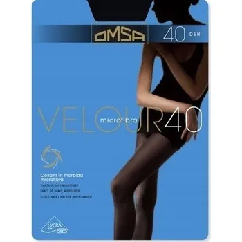 Podprsenka Punčocháče hladké OMSA VELOUR 40den modré Bleu Notte velikost 2