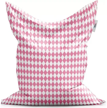 Sedací pytel Sablio Sedací vak Classic Růžovobílé kosočtverce - 200x140 cm
