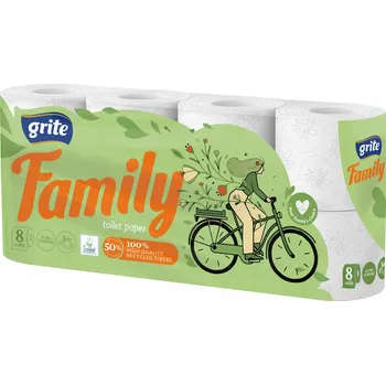 Toaletní papír Suchý toaletní papír bez vůně Grite 8 ks