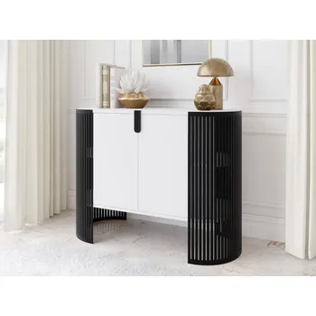 Nábytek Moderní komoda Zinzit, Barva: černá / arktická bílá MIRJAN 5903211453762