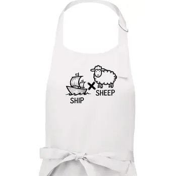 Kuchyňská zástěra Anglický slovníček - Ship sheep - Pánská zástěra na vaření - Univerzální velikost ( Bílá )