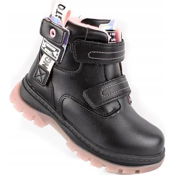 Dámské kozačky Linshi dětské kozačky eko kůže černé velikost 27