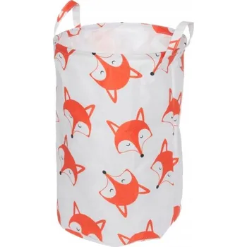 Úložný box KOŠ NA HRAČKY TEXTILNÍ ÚLOŽNÝ BOX KULATÝ S UCHYTY Ø 34 x 50 cm