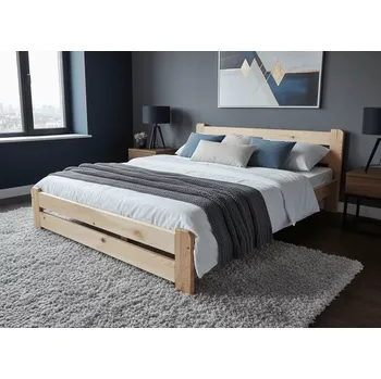Postel Interier-Stejskal | Postel z masivu EUREKA 160x200 - Rozměr postele 160x200, Barva Borovice lakovaná, Výška postele Základní varianta, Výběr roštu Bez roštu