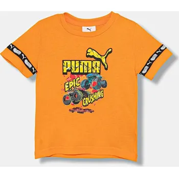Pánské tričko Dětské bavlněné tričko Puma PUMA X HOT WHEELS Graphic Tee 632395 oranžová 22X, vel. 122