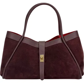 Kabelka Elegantní kabelka broušená kůže 709-C Itálie barva: červená-bordó