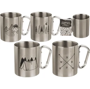 Nerezový termos-hrnek s karabinou 260ml - Stromy