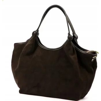 Kabelka Vera Pelle shopper kabelka z pravé semišové kůže hnědá