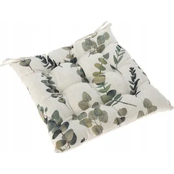 Podsedák POLŠTÁŘ NA ŽIDLI ČTVERCOVÝ S VAZÁNÍM PRO SEDĚNÍ 40 x 40 cm - VZOR LISTY