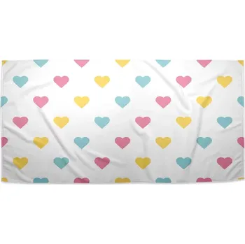 Osuška Sablio Ručník Tříbarevná srdíčka - 30x50 cm