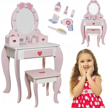 Toaletní stolek Dřevěný toaletní stolek Artnico Isadora s příslušenstvím