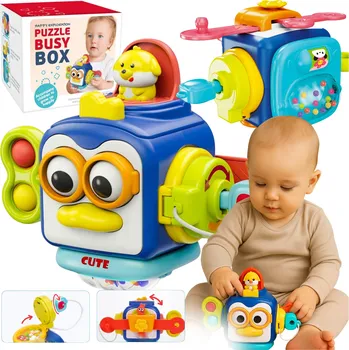 EDUKAČNÍ KOSTKA PINGUIN SENZORICKÁ INTERAKTIVNÍ BOX PRO DĚTI