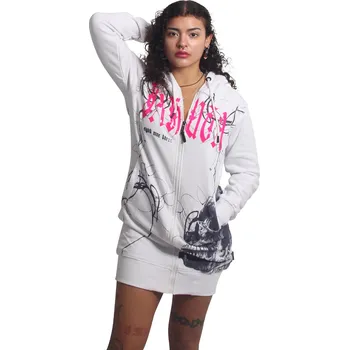 Dámská mikina Dámská mikina Yakuza Pareidolia Long Zip 27104 white velikost: XL
