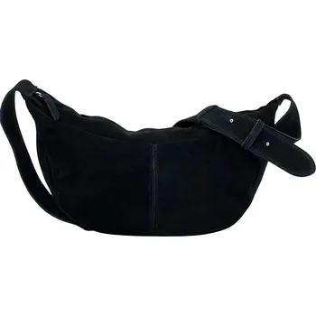 Kabelka Kabelka z broušené kůže 681-c, Itálie barva: černá