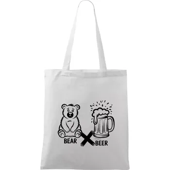 Anglický slovníček - Bear Beer - Taška bavlněná - 42 x 38 cm ( Bílá )