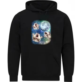 Pánská mikina Pánská mikina Ježci vyjící na Měsíc (Velikost: 5XL, Barva: Černá)