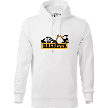 Pánská mikina Nejlepší bagrista minibagr - Mikina pánská Cape s kapucí - 4XL ( Bílá )