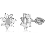 JVD Dámské stříbrné peckové náušnice na šroubek se zirkony SVLE0949SH2BISR