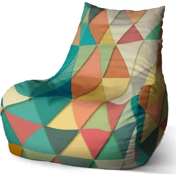 Sedací pytel Sablio Sedací vak Bean Trojúhelníky - 100 x 90 x 45 cm