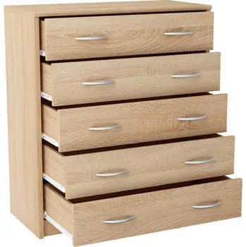 Komoda Komoda Matkam 74 x 35 x 85,01 cm, dub sonoma, matná