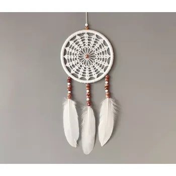 Lapač snů Lapač zlých snů - bílý 15 x 40 cm č.4 (S husím peřím )