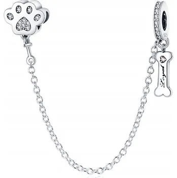 Řetízek Stříbrný bezpečnostní Řetízek STŘÍBRO 925 pro psí tlapky a oddělovač kostí