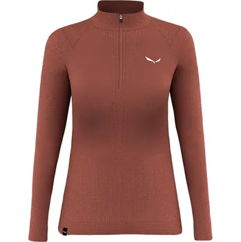 dámské triko Salewa Zebru Medium Warm Amr W 1/2 Zip Tee, etruscan red - vel. 38 117351